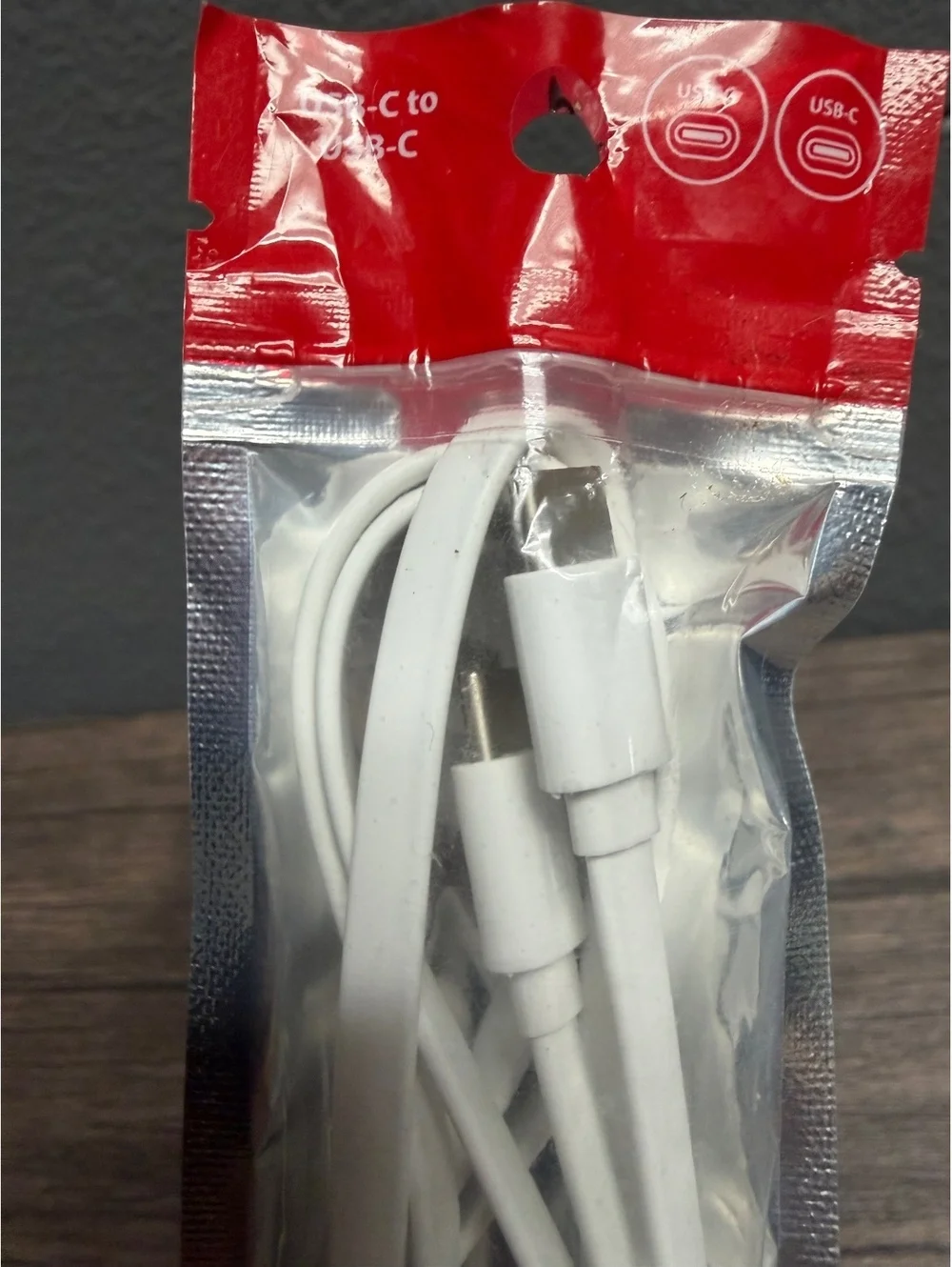 3ft USB-C to USB-C Fast Charging Cable Tangle Free Flat Cord High Speed White